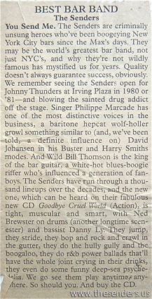 The Senders Best Bar Band The Senders Official Website, Philippe Marcade, New York, 1977, 